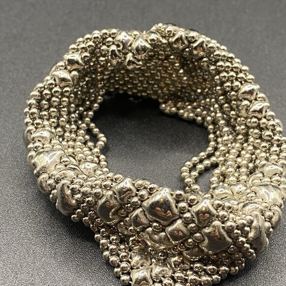 SG Sergio Gutierrez Liquid Silver Mesh Bracelet 7” Diamond Pattern - Picture 4 of 5